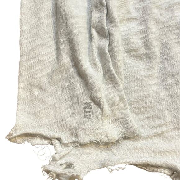 ATM Anthony Thomas Melillo Long Sleeve Slub Tee Medium Distressed White - Picture 5 of 6